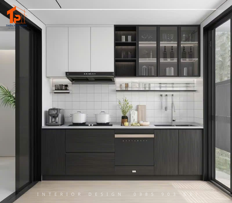tủ bếp gỗ phủ Melamine ML01
