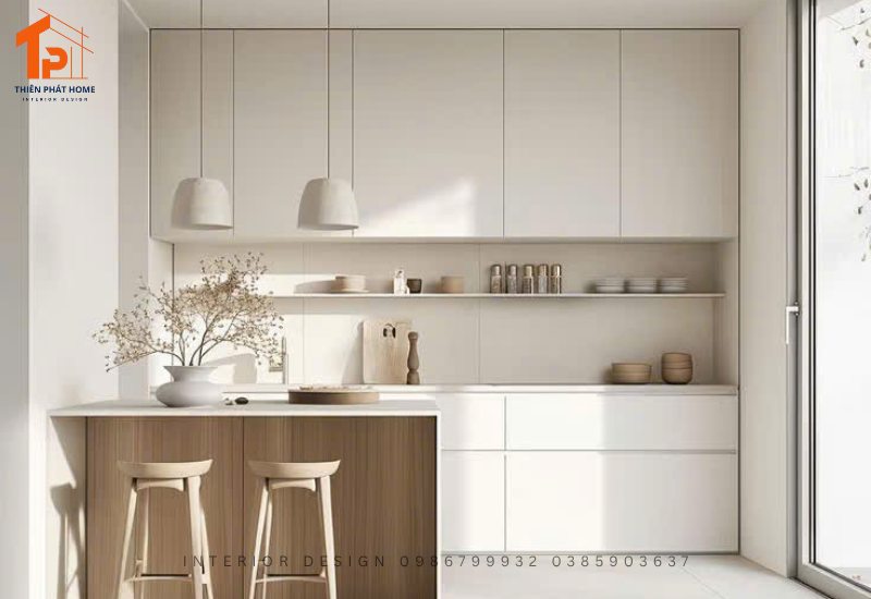 Mẫu tủ bếp Picomat có bàn đảo