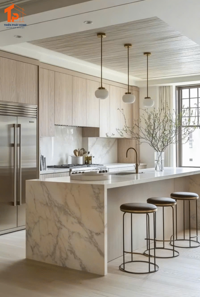 tủ bếp gỗ MDF phủ Melamine MD010