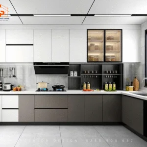 Tủ bếp gỗ MDF phủ Melamine